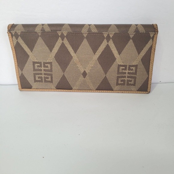 Givenchy Vintage Wallet Signature Brown Tan Envelope Card Holder Logo Unisex - Picture 2 of 11
